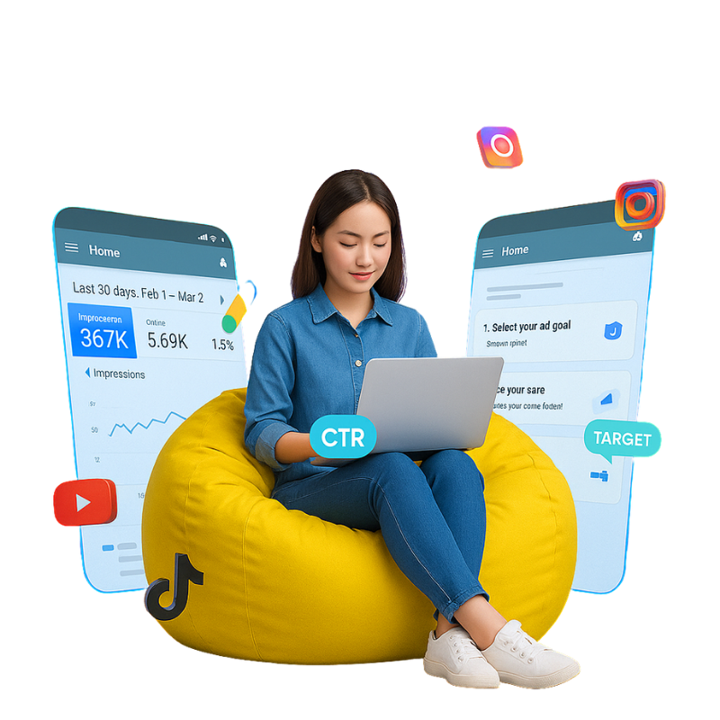 Cô gái MIA Solution đang làm việc